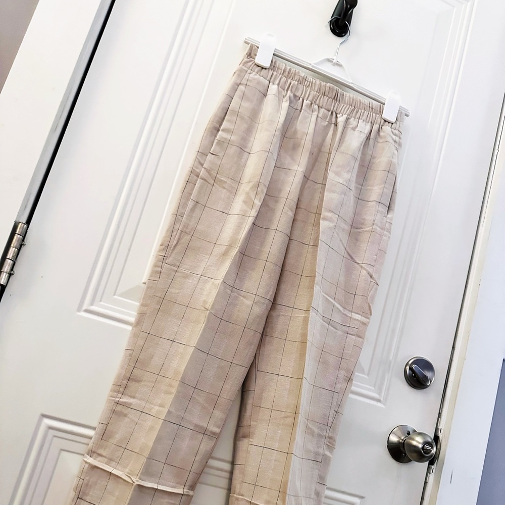 NWT Zara Cropped Cuffed Plaid Pants XS - Picture 9 of 12